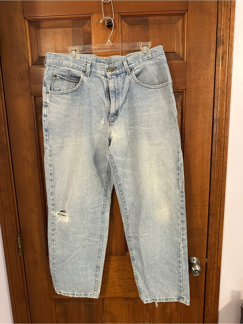 Vintage LL Bean Double L Relaxed Fit Jeans 36x30 Distressed Worn Faded 90s Denim - Picture 9 of 10